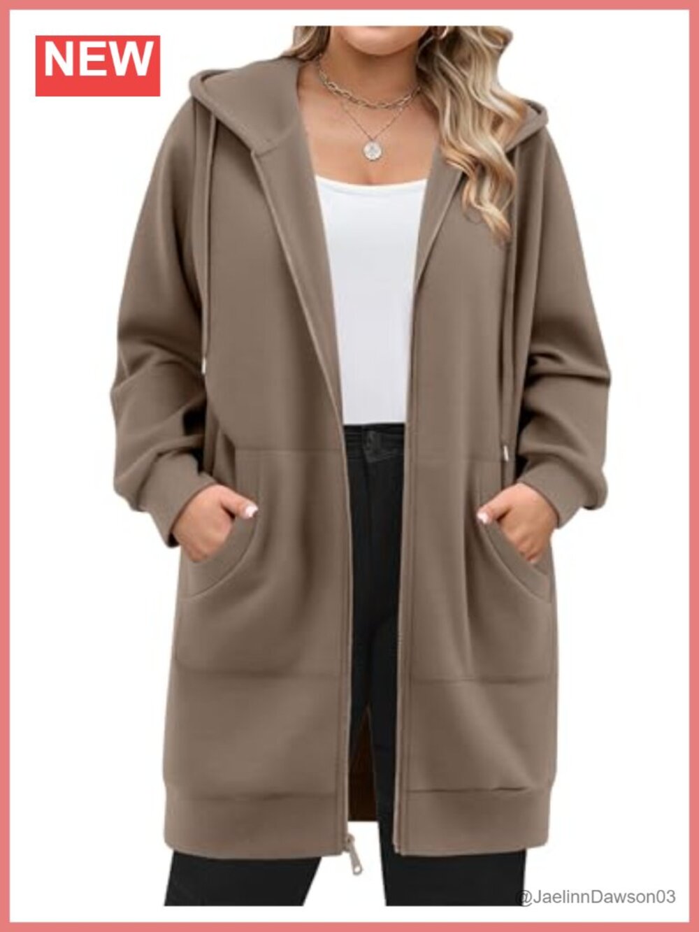 Plus Size Zip Up Hoodie Long Sleeve Fleece Sweatshirt with Pockets